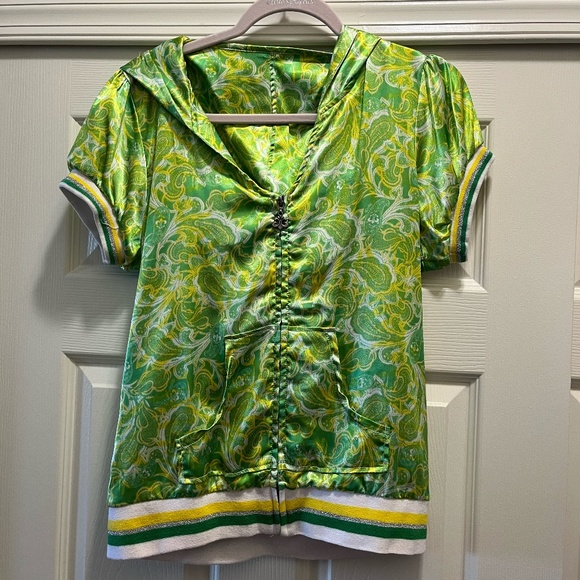 Dereon - Green/Yellow Paisley hooded Jacket - Size XL